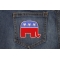 Republican Elephant Patch shown on jeans