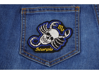 Scorpio Skull Zodiac Sign Patch