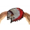 Screaming Skull With Head Dress Indian Large Patch | Embroidered Patches Indian Skull Patch, Large Skull Patches for Biker Jackets shown on hand for size comparison