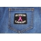 Screw Cancer Patch | Embroidered Patches Screw Cancer Patch shown on jeans