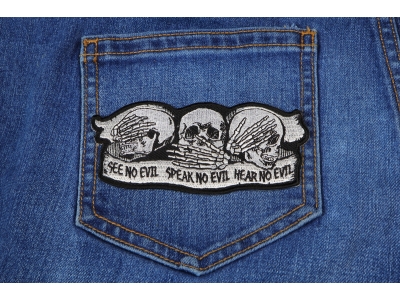 See No Evil Speak No Evil Hear No Evil Skull Patch