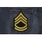 Sergeant First Class Army Patch Sergeant First Class Iron on Patch shown on jeans