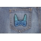 Small Angel Wings Patch Blue | Embroidered Patches Small Angel Wings Biker Patch Blue shown on jeans