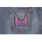Small Angel Wings Patch Pink | Embroidered Patches Small Angel Wings Biker Patch Pink shown on jeans