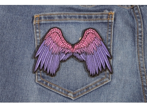 Small Beautiful Angel Wings Pink Patch | Embroidered Patches