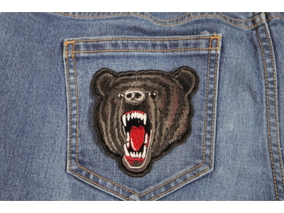 Small Black Bear Biker Patch | Embroidered Patches