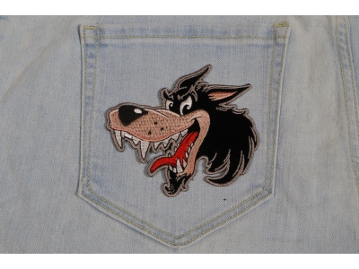 Small Cartoon Wolf Patch | Embroidered Patches