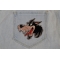 Small Cartoon Wolf Patch | Embroidered Patches Small Cartoon Wolf Patch shown on jeans