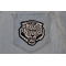 Small White Baron Tiger Patch | Embroidered Patches Small White Baron Tiger Iron on Patch shown on jeans