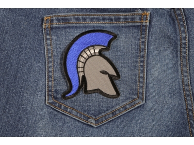 Spartan Helmet Blue Mohawk Police Patch