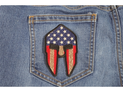Spartan Helmet US Flag Patch