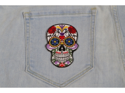 Sugar Skull Iron On Patch