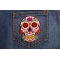 Sugar Skull Patch shown on jeans