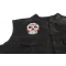Sugar Skull White Patch Sugar Skull Patch, Skull Patches shown on leather vest