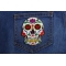 Sugar Skull White Patch Sugar Skull Patch shown on jeans