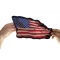 Waving American Flag Patch, Large Patriotic Patches shown on hand for size comparison