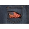 Tattered US American Flag Patch Small shown on jeans