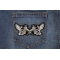 Tattoo Guns Wings Patch Small Tattoo Guns Wings Novelty Iron on Patch shown on jeans