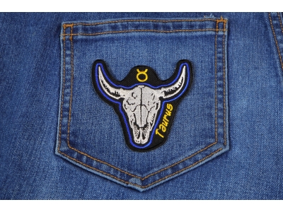 Taurus Skull Zodiac Sign Patch
