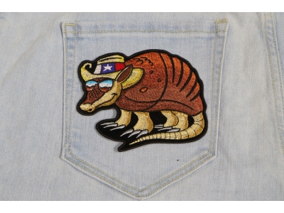 Texas Armadillo Patch For Texan Natives