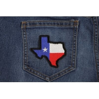Texas Map Texas Flag Black Border Patch | Embroidered Patches