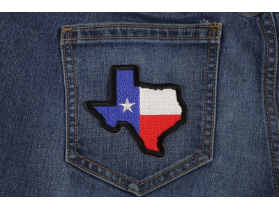 Texas Map Texas Flag Black Border Patch | Embroidered Patches