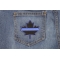 Thin Blue Line Canadian Maple Leaf Patch Thin Blue Line Canadian Maple Leaf Patch shown on jeans