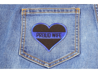 Thin Blue Line Proud Wife Patch For Law Enforcement | Embroidered Patches