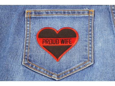 Thin Red Line Proud Wife Patch For Firefighters | Embroidered Patches
