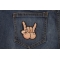 Tits And Rock On Fun Iron On Patch Tits and Rock On Fun Iron On Novelty Patch shown on jeans