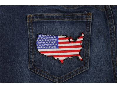 Unites States Map With US Flag Patch | Embroidered Patches