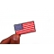 US Flag Patch Black Border 2 Inch US Flag Patch Black Border 2 Inch shown on hand for size comparison