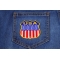 USA  Shield Flag Patch shown on jeans