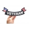 Veteran Patch, US Flag Large Rocker Patch shown on hand for size comparison