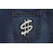 Dollar Sign Patch | Embroidered Patches Dollar Sign Iron on Novelty Patch shown on jeans