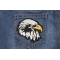 White Eagle Facing Right Patch | Embroidered Patches Eagle Patch facing Right shown on jeans
