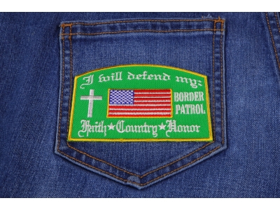 Will Defend Border Patrol Patch In Green | Embroidered Patches