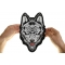 Wolf Patch, Large Animal Patches for Jackets shown on hand for size comparison