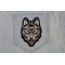 Wolf Small Iron on Patch Iron on Wolf Patch shown on jeans
