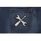 Wrench and Screwdriver Iron on Patch Wrench and Screwdriver Iron on Novelty Iron on Patch shown on jeans