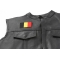 Belgium Flag Patch - Iron on Patch - 3x2 inch shown on leather vest