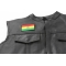 Bolivian Flag Patch - Iron on Patch - 3x2 inch shown on leather vest