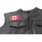 Canada Flag Patch Small - 3x2 inch. Embroidered Iron on Patch shown on leather vest