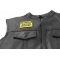 Caution Slippery When Wet Patch, Funny Patches for Adults shown on leather vest
