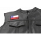 Chile Flag Patch - Iron on Patch - 3x2 inch shown on leather vest