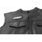 Cowboy Patch - 3.5x1.5 inch. Embroidered Iron on Patch shown on leather vest