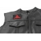 Don't Tread On Me Gadsden Flag Red Over Black Patch | US Military Veteran Patches Don't Tread On Me Gadsden Flag Red Over Black Patch - 3x2.25 inch. Embroidered Iron on Patch shown on leather vest