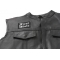 First Mate Patch In Old English - Iron on Patch - 3x2 inch shown on leather vest