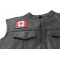 Fit in or Fuck Off Canada Flag Patch - 3x2.6 inch. Embroidered Iron on Patch shown on leather vest