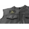 Green Black Gadsden Flag Don't Tread on Me Patch - 3x2.25 inch. Embroidered Iron on Patch shown on leather vest